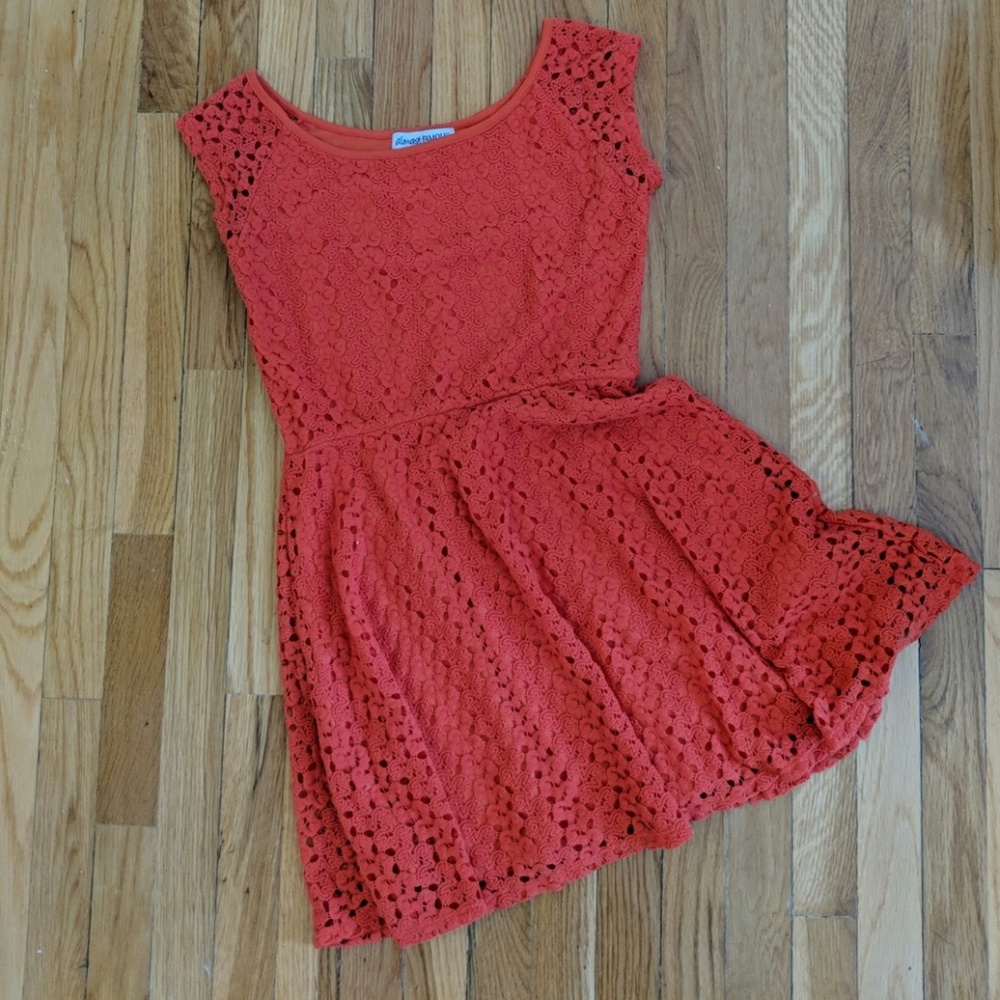 Red Lace Fit and Flare Dress